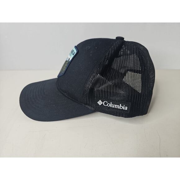 Columbia Mesh Snapback Hat Adult Black Sportswear Outdoor Quick Dry Trucker Cap - Picture 9 of 15